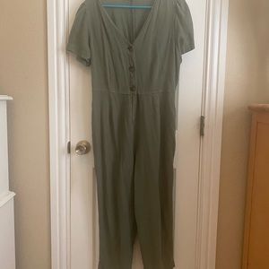 Old Navy Army Green Button Front Jumpsuit